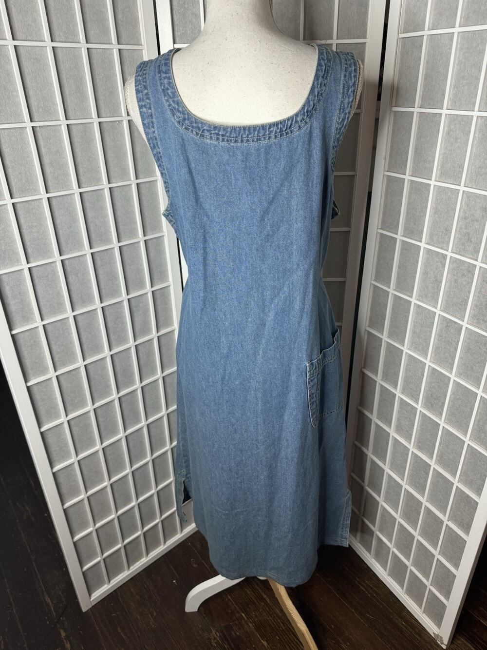 Vintage True Blue Denim Jumper 90s Size Medium Sleeveless